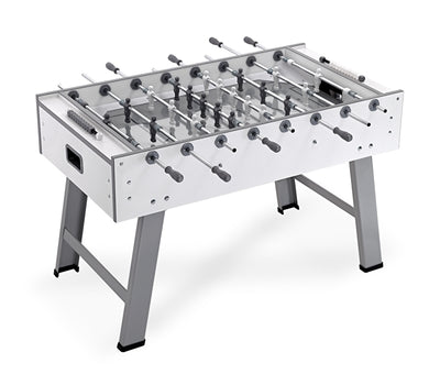 FAS Charme witte voetbaltafel met roestvrijstalen accenten, witte achtergrond