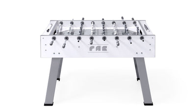 FAS Charme witte voetbaltafel met roestvrijstalen accenten, zijkant 