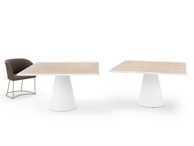 Luxe FAS DADA tafeltennistafel met licht eiken blad en witte kegelpoot gespitst