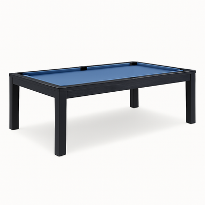 Moderne pooltafel met blauwe speelvlak,